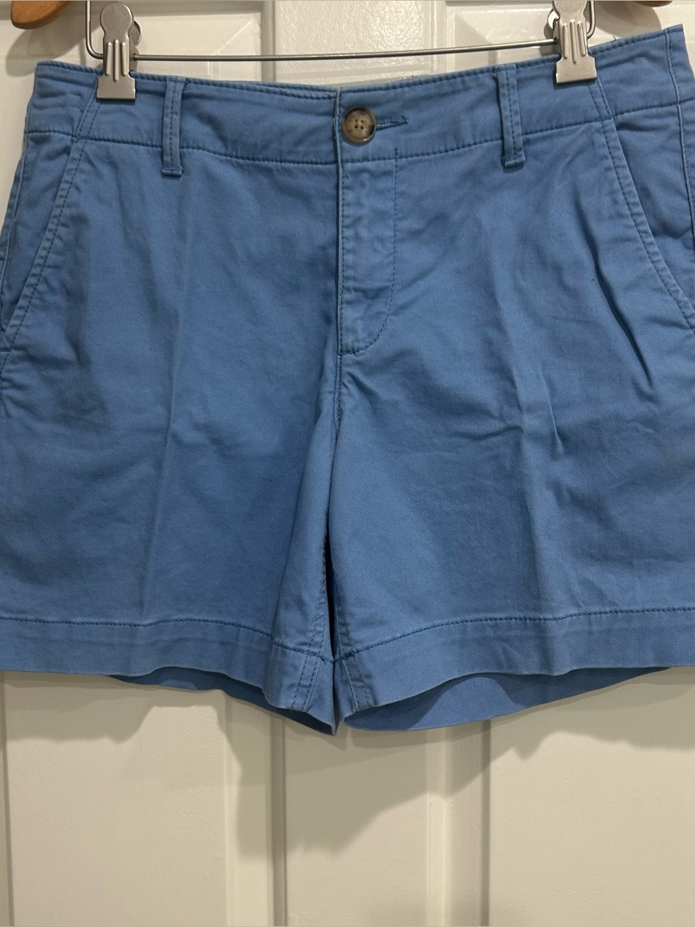 LOFT The Washed Twill Light Blue Cotton chino Shorts 6”